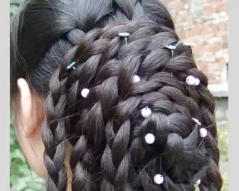 9P Sexy Indian Long Hair Buns