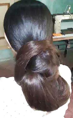 9P Sexy Indian Long Hair Buns