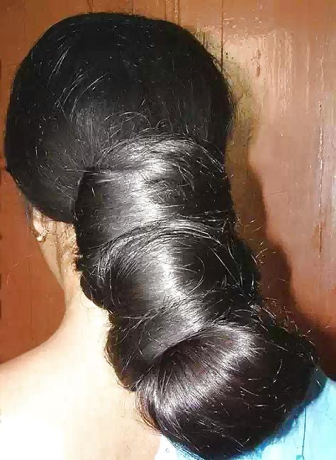 9P Sexy Indian Long Hair Buns