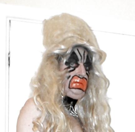 10P Gold dress tranny slut