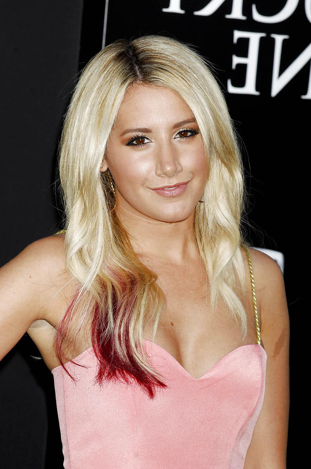 10P Ashley Tisdale - Drops Some Perky Cleavage