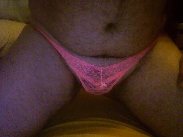 4P Orange lace thong