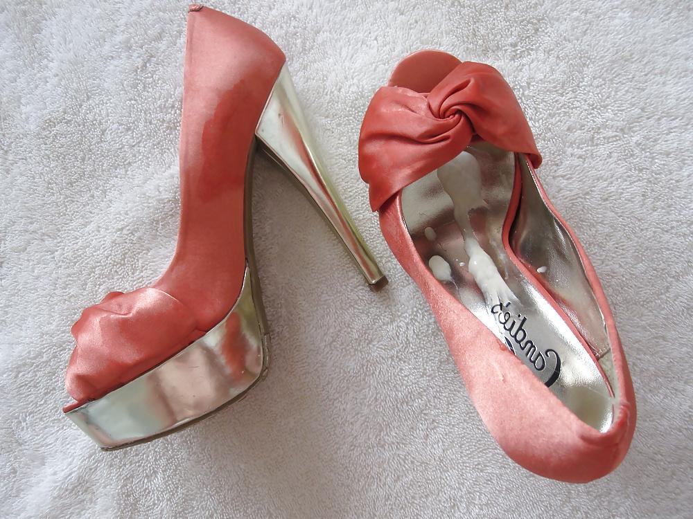 13P Orange & Gold Heels Cummed 3