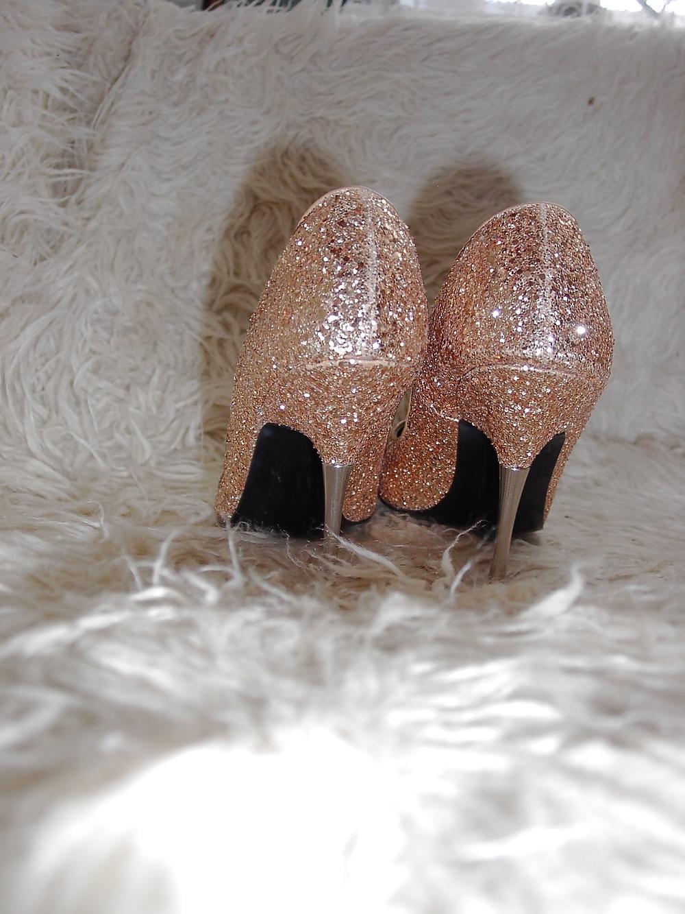 21P My 4 inch Stiletto Heel N2H - Golden glitter Fashion-Pumps