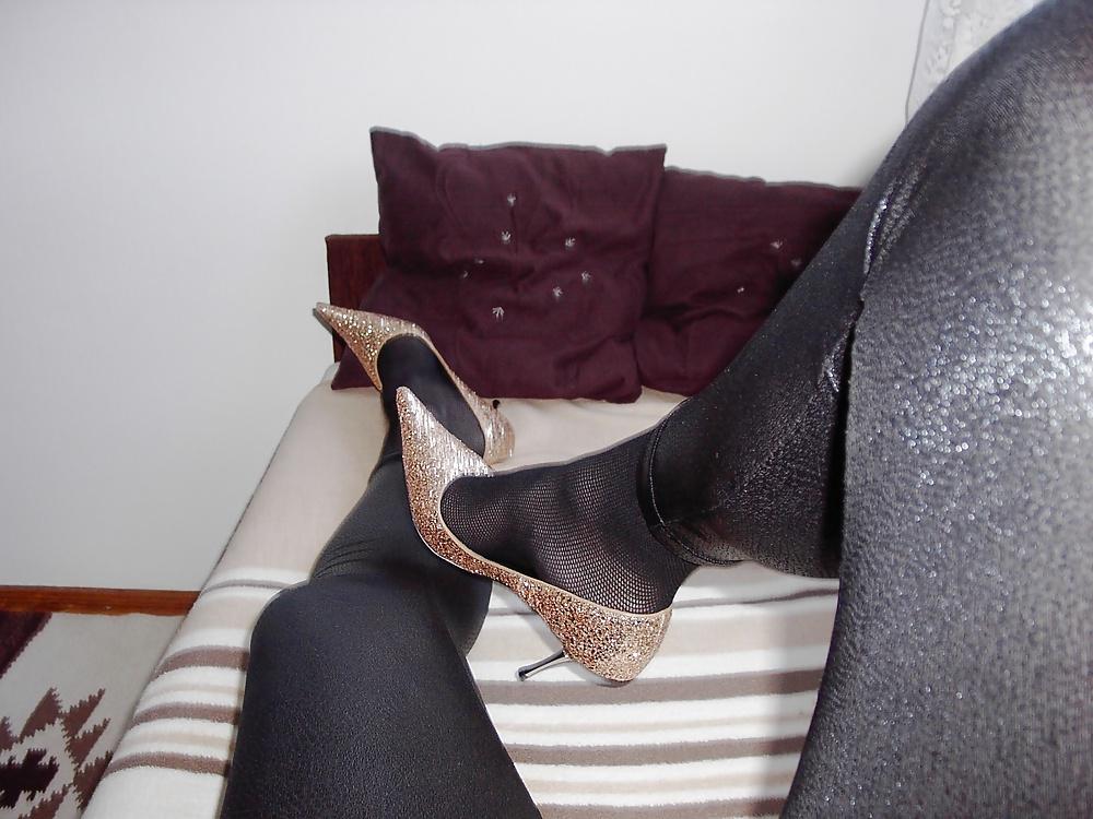 21P My 4 inch Stiletto Heel N2H - Golden glitter Fashion-Pumps