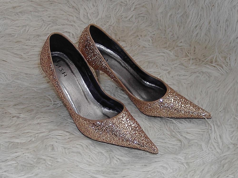 21P My 4 inch Stiletto Heel N2H - Golden glitter Fashion-Pumps