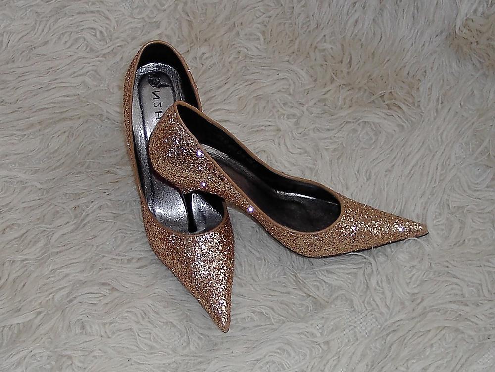 21P My 4 inch Stiletto Heel N2H - Golden glitter Fashion-Pumps