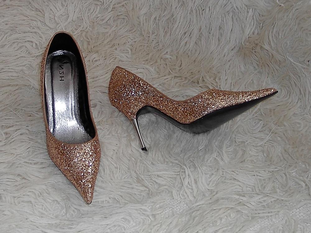 21P My 4 inch Stiletto Heel N2H - Golden glitter Fashion-Pumps