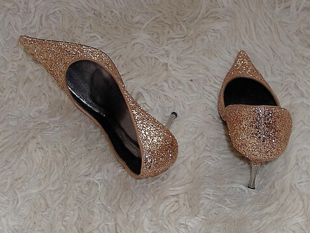 21P My 4 inch Stiletto Heel N2H - Golden glitter Fashion-Pumps