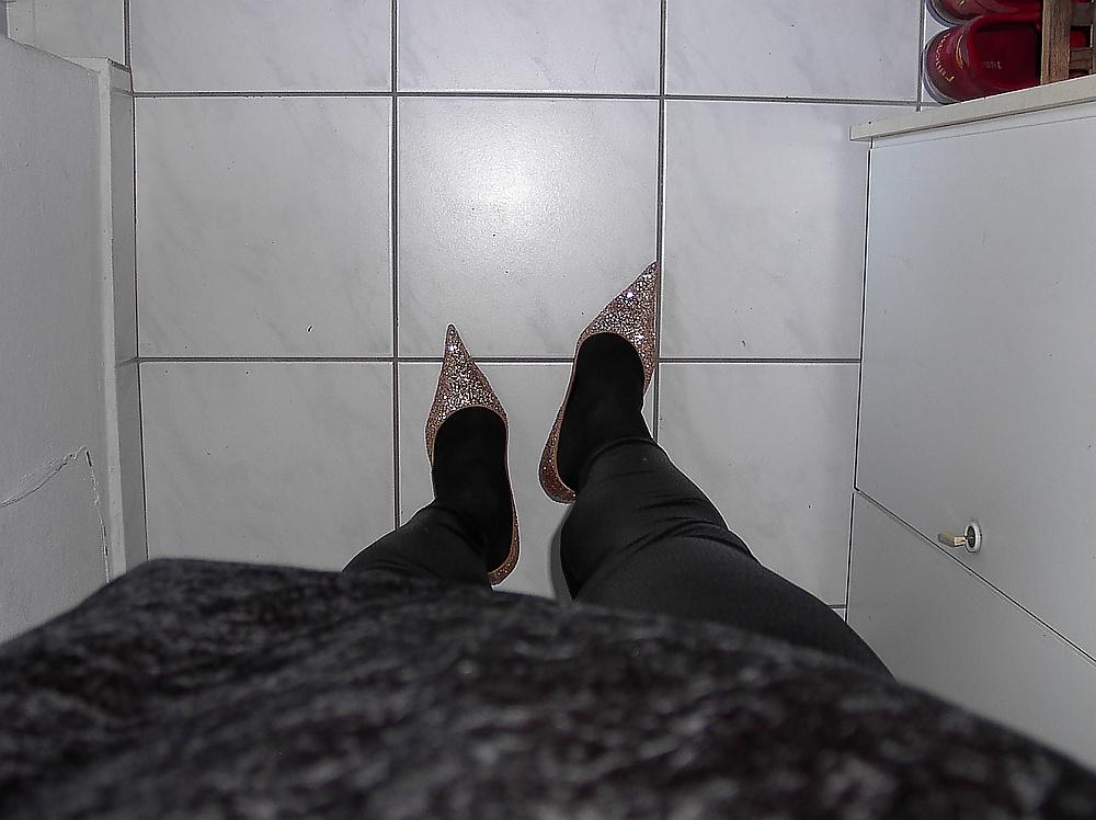 21P My 4 inch Stiletto Heel N2H - Golden glitter Fashion-Pumps