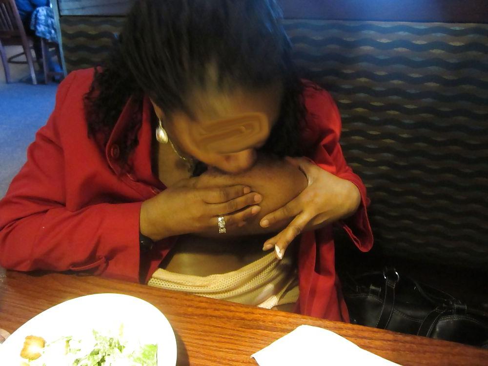 5P Wifey Havin Fun and the restaurant table