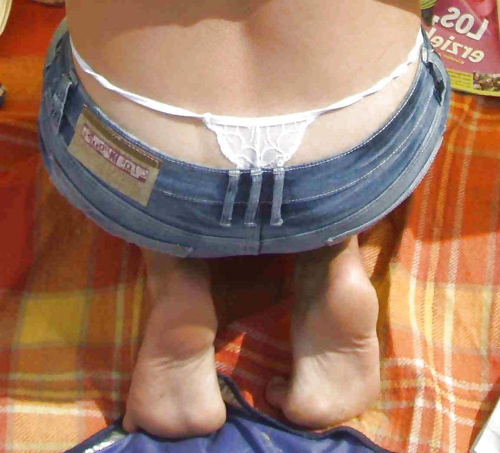 15P Amateur thong peeks, slips and ass. 