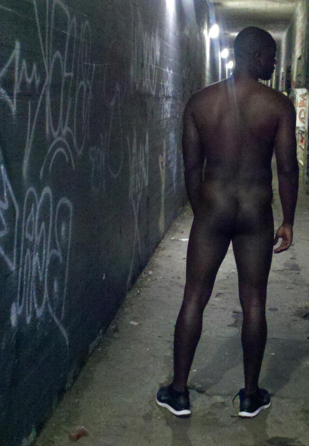 4P Black Man Naked Outdoors 4