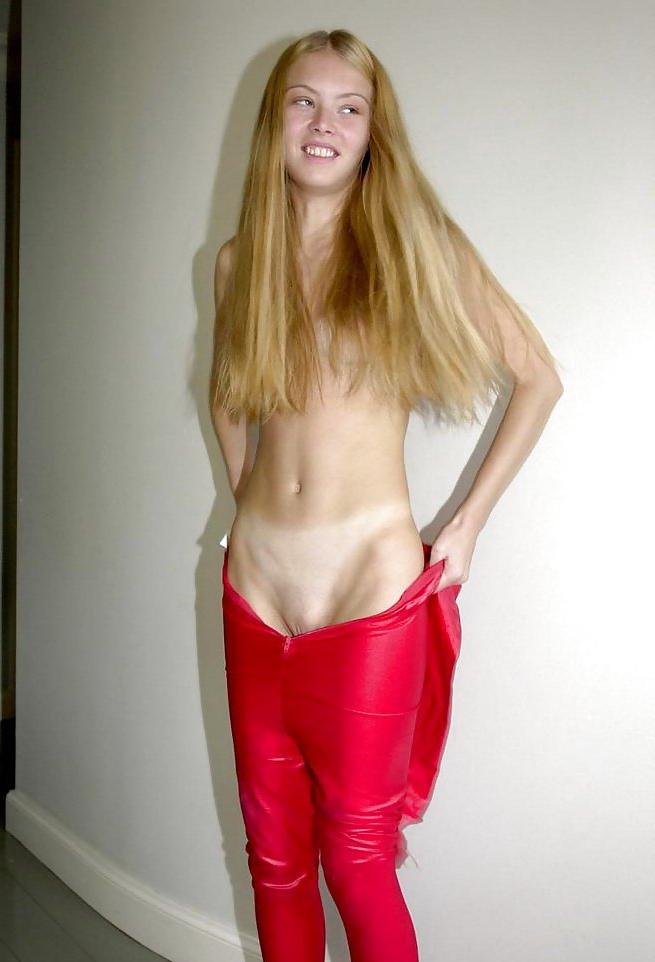 15P Blonde in Red Spandex