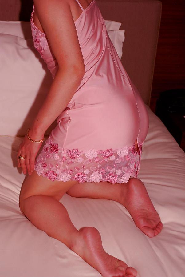 25P Mature asian satin slip cutie