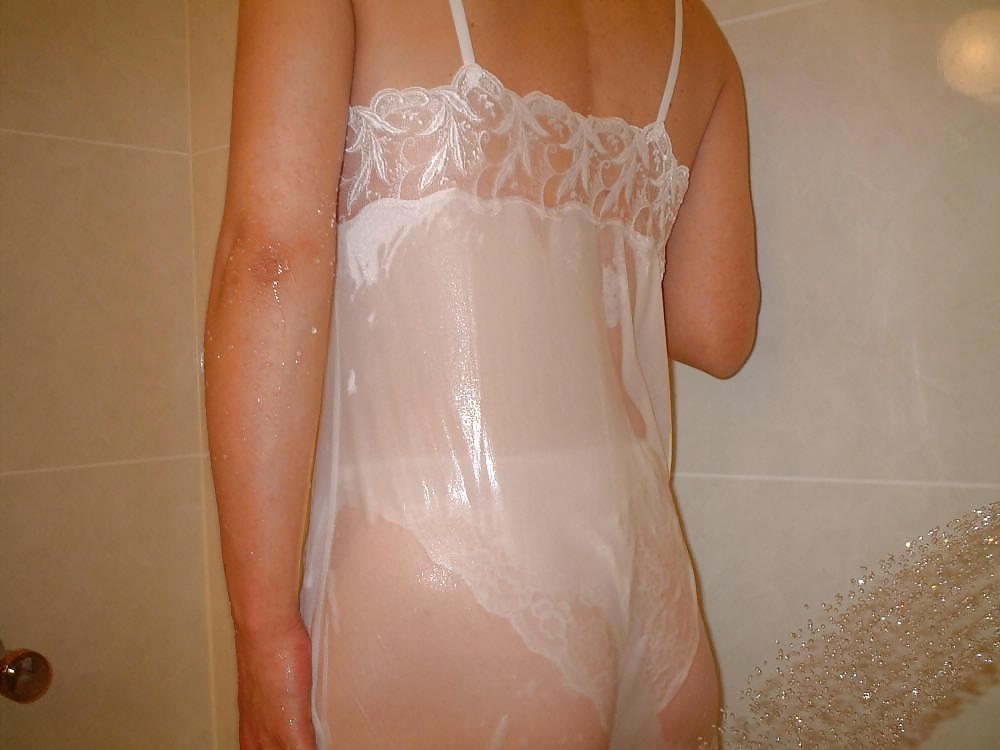 25P Mature asian satin slip cutie