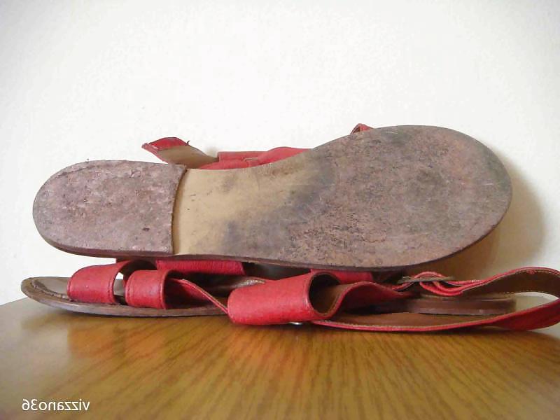 19P Sandalia rasteira vermelha