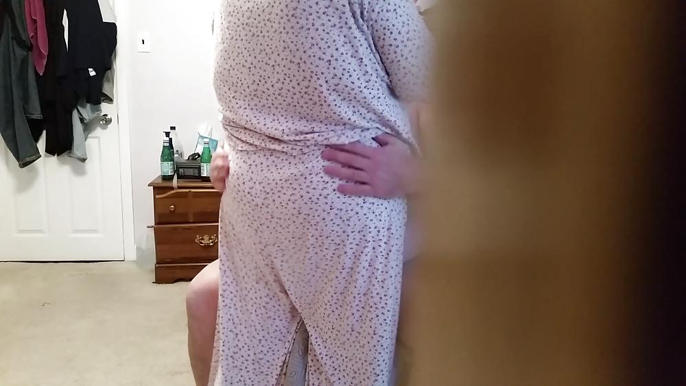 16P Bbw wife half dressed & naked,hairy pussy, big tits,belly
