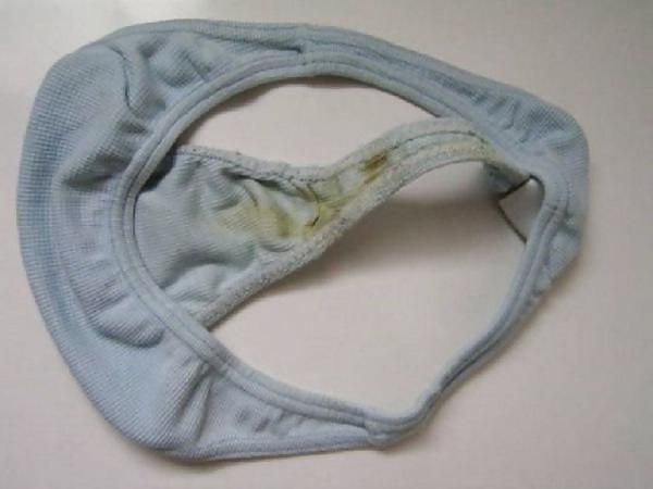 25P Getragene Slip, eingesaute Zwickel