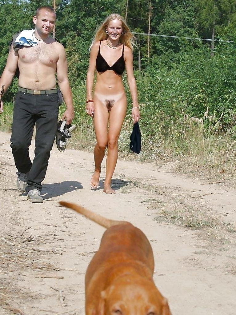 6P Bottomless and hairy walk in public