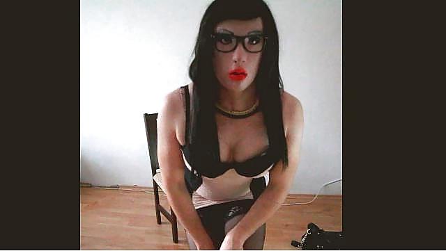 18P Hot Tranny ejaculation in sexy Lingerie