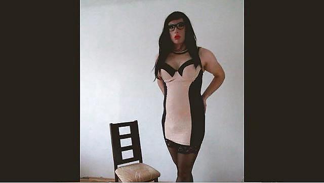 18P Hot Tranny ejaculation in sexy Lingerie