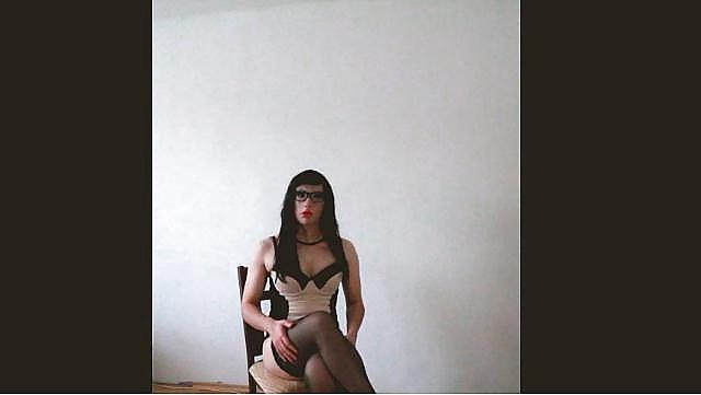 18P Hot Tranny ejaculation in sexy Lingerie