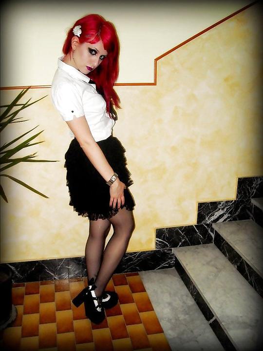 9P Cute redhead teen gothic
