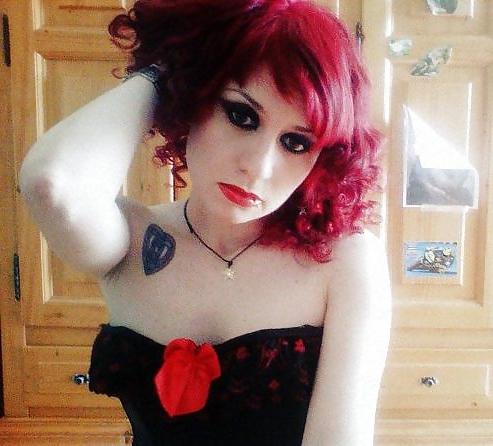 9P Cute redhead teen gothic