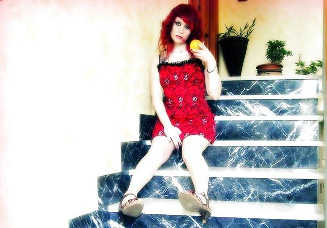 9P Cute redhead teen gothic