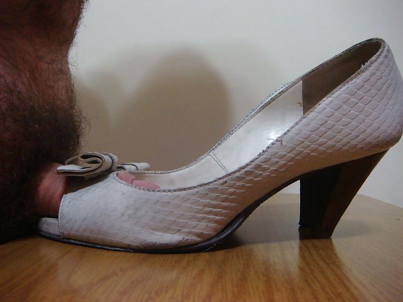 25P Peep toes branco Stiletto