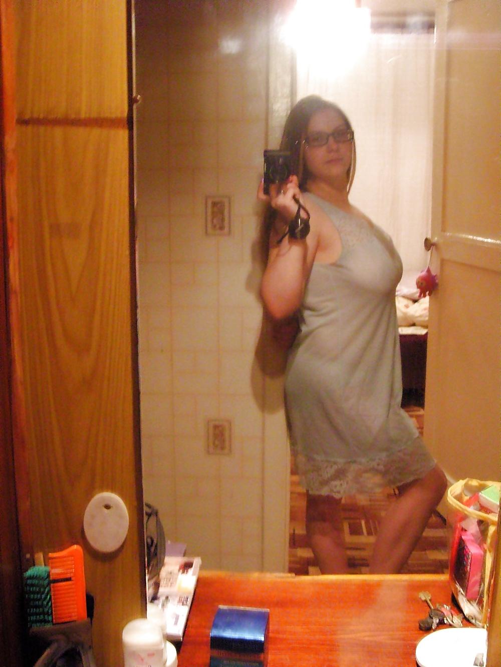 25P Cute chubby in red lingerie