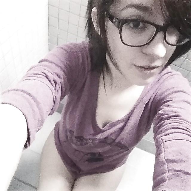 25P Nerdy smoking on the toilet
