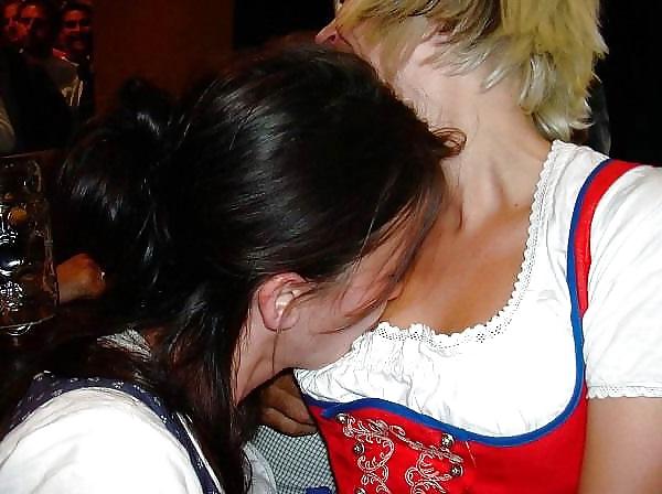 24P Dirndl sluts kissing