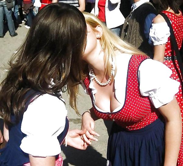 24P Dirndl sluts kissing