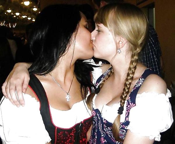 24P Dirndl sluts kissing