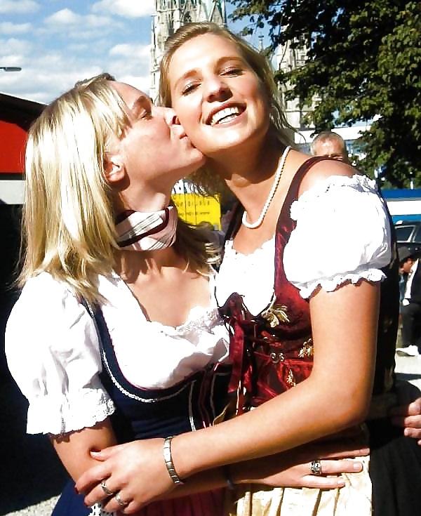 24P Dirndl sluts kissing