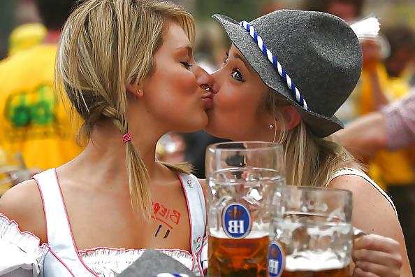 24P Dirndl sluts kissing