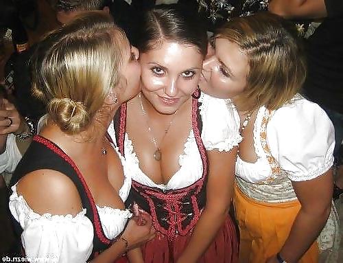 24P Dirndl sluts kissing