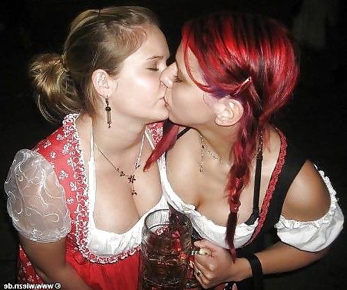 24P Dirndl sluts kissing