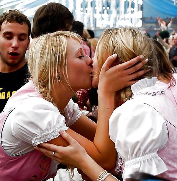 24P Dirndl sluts kissing
