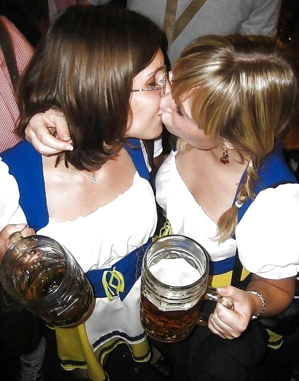 24P Dirndl sluts kissing