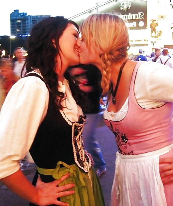 24P Dirndl sluts kissing