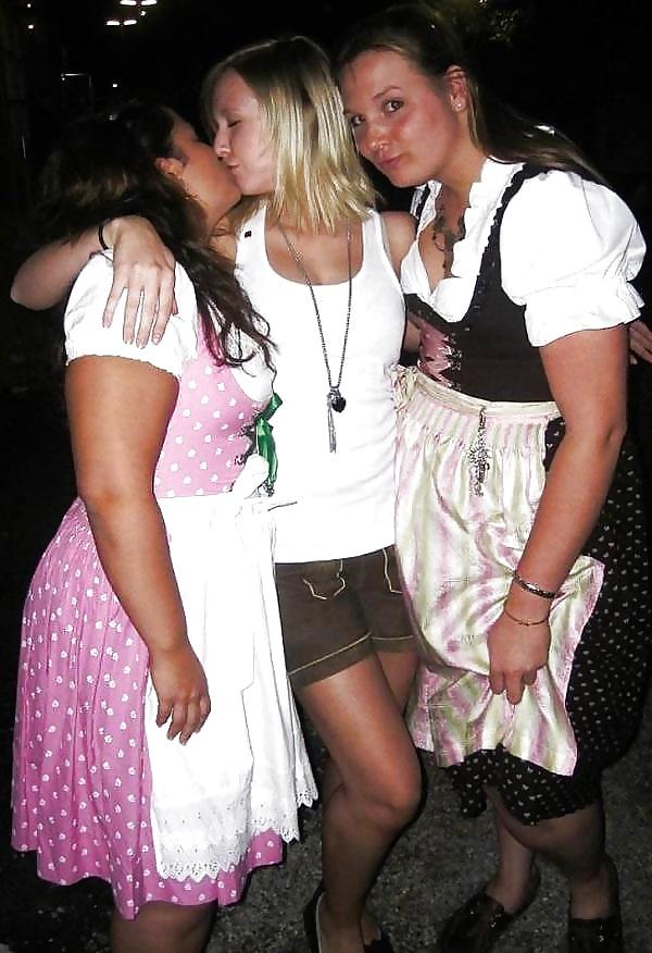 24P Dirndl sluts kissing