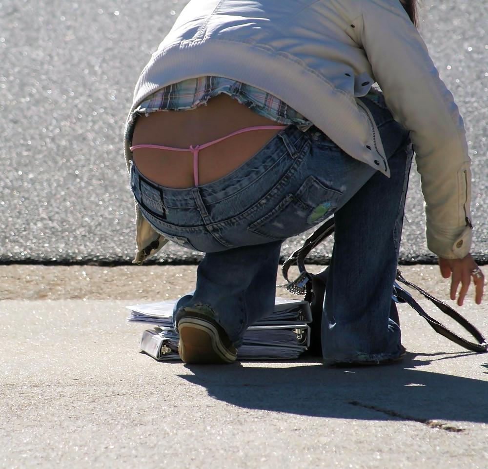 25P Visible Thongs in Public