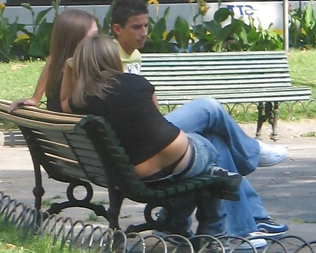 25P Visible Thongs in Public