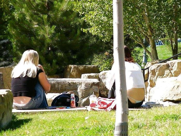 25P Visible Thongs in Public