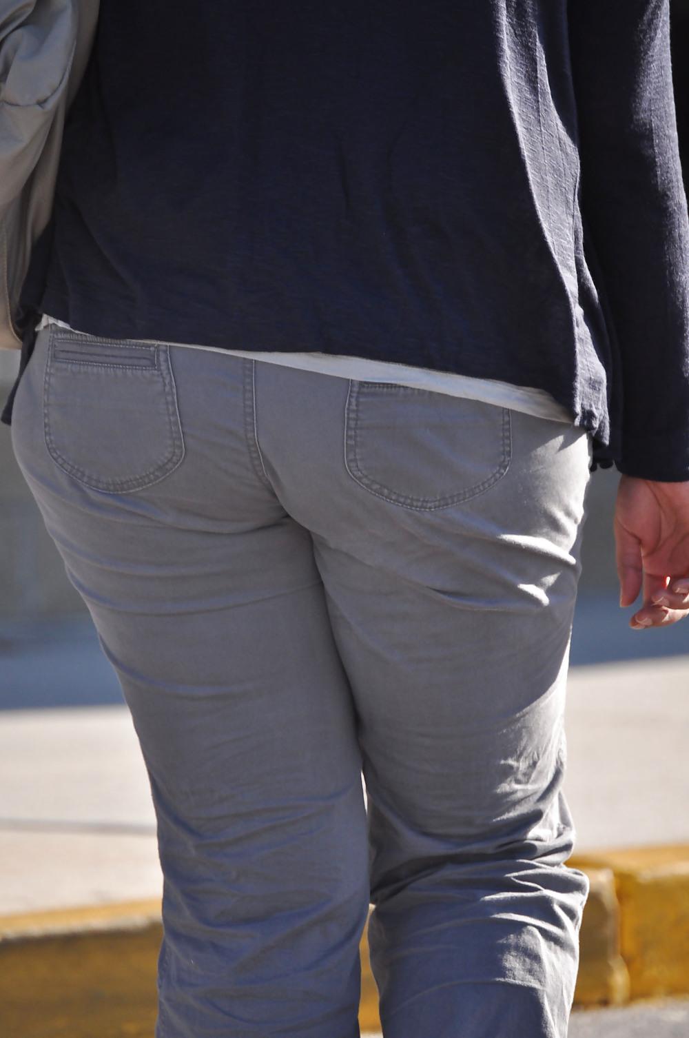 20P Tight jeans in public
