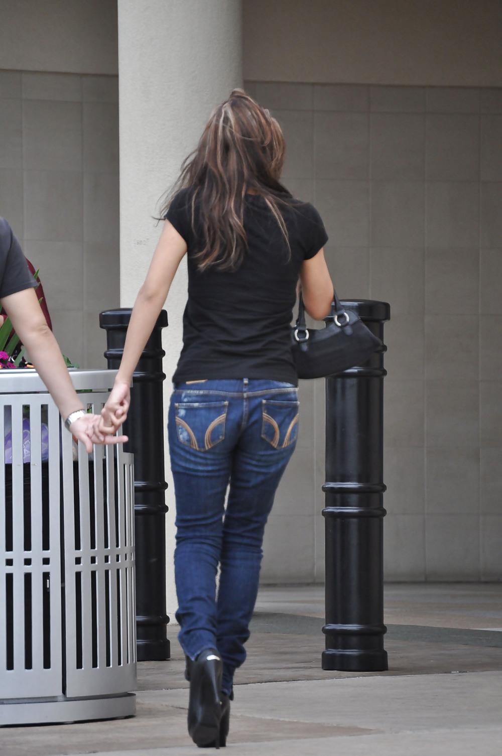 20P Tight jeans in public