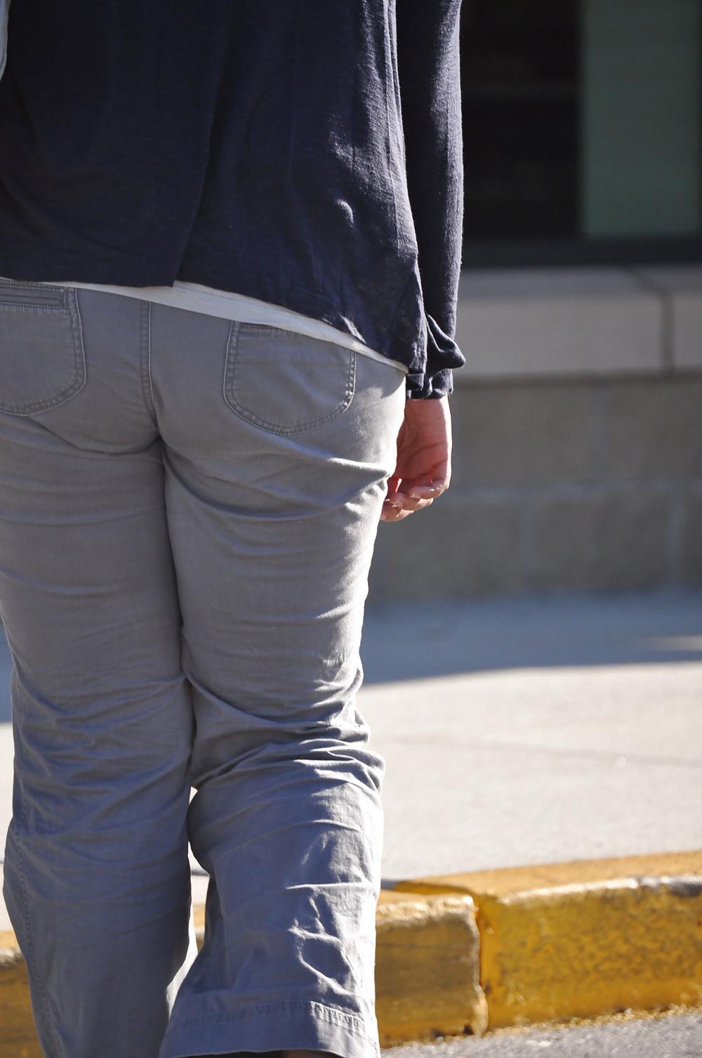 20P Tight jeans in public